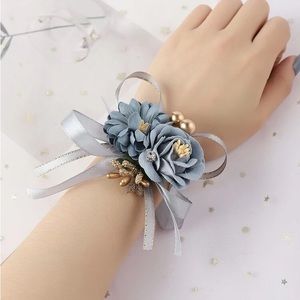 Dusty Blue Corsage and Boutonnière Set